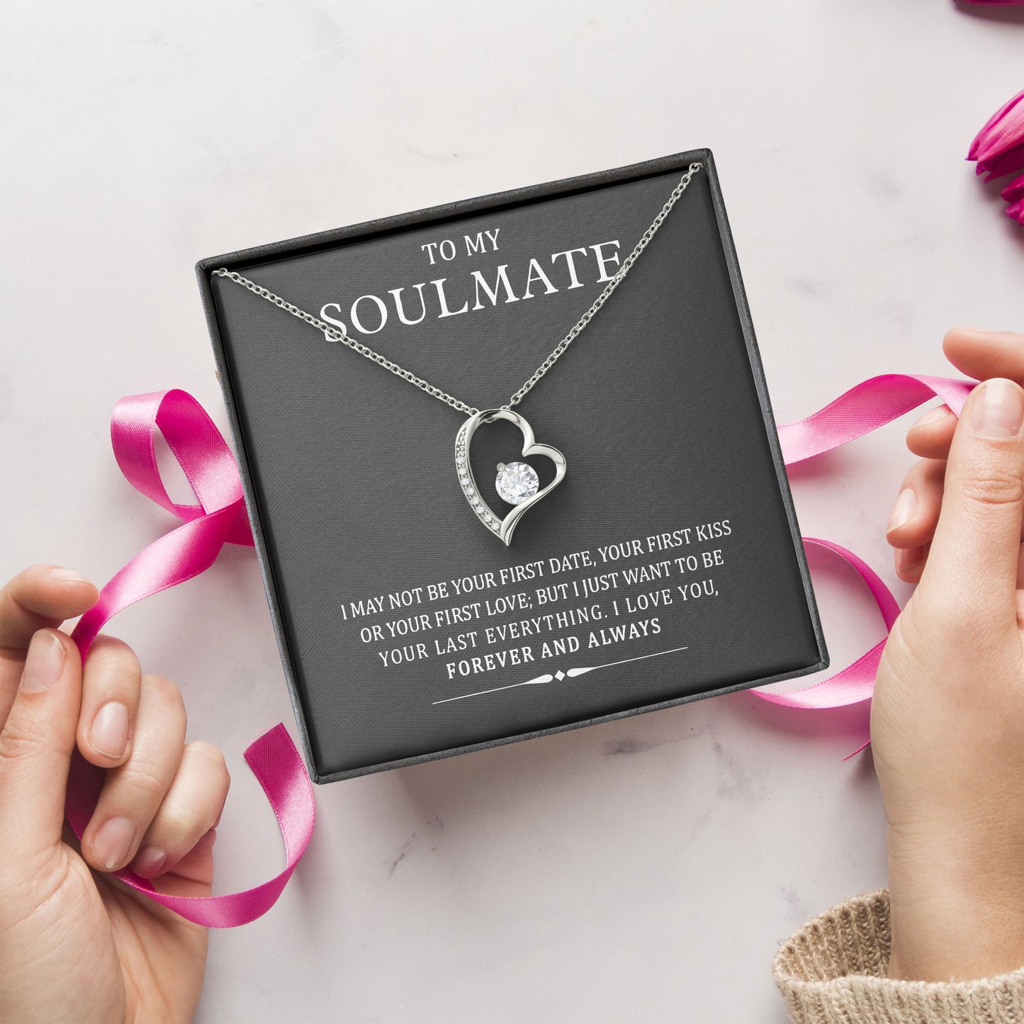 To My Soulmate Jewelry Necklace Gift with Love Message