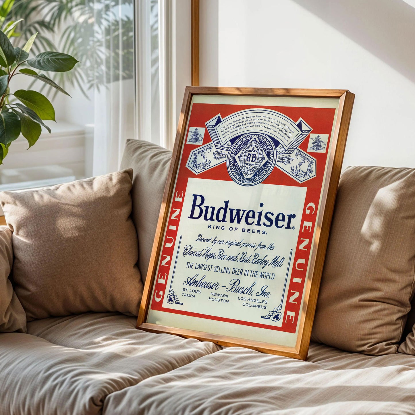 Vintage Boston Bruins Budweiser Advertising Poster