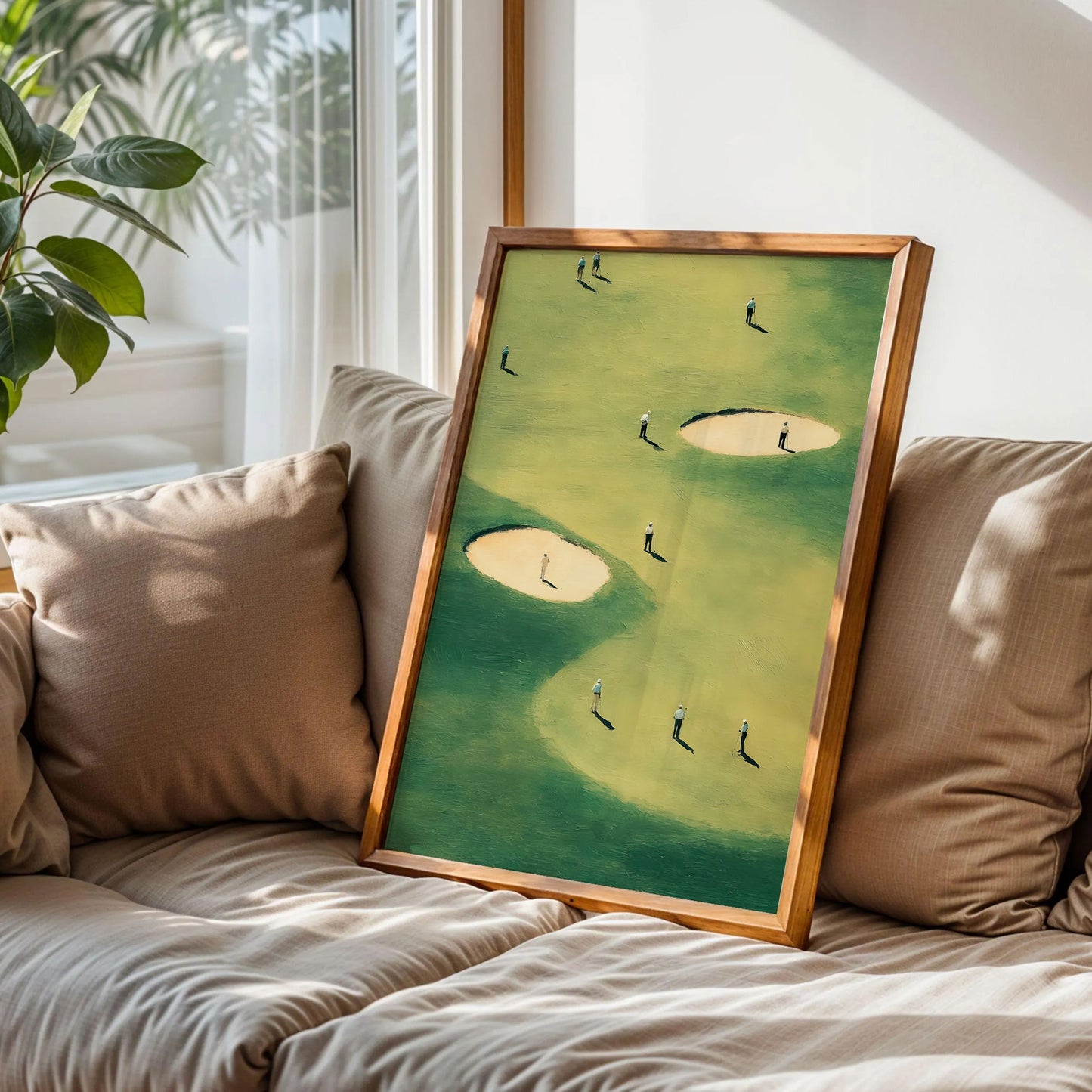 Tiny Golfers Abstract Poster