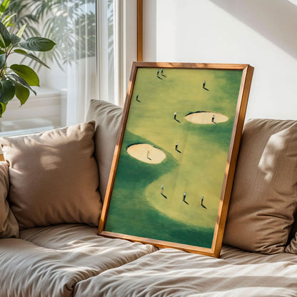 Tiny Golfers Abstract Poster