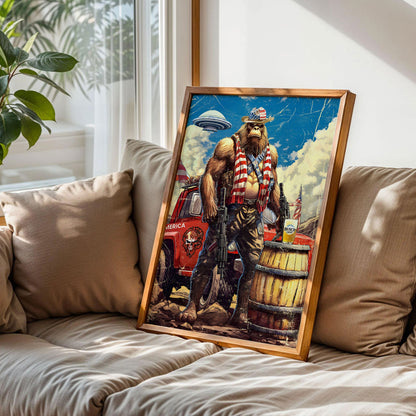Bigfoot Cowboy Poster