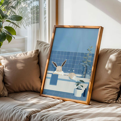 Eevee Relaxing in a Bathtub Poster