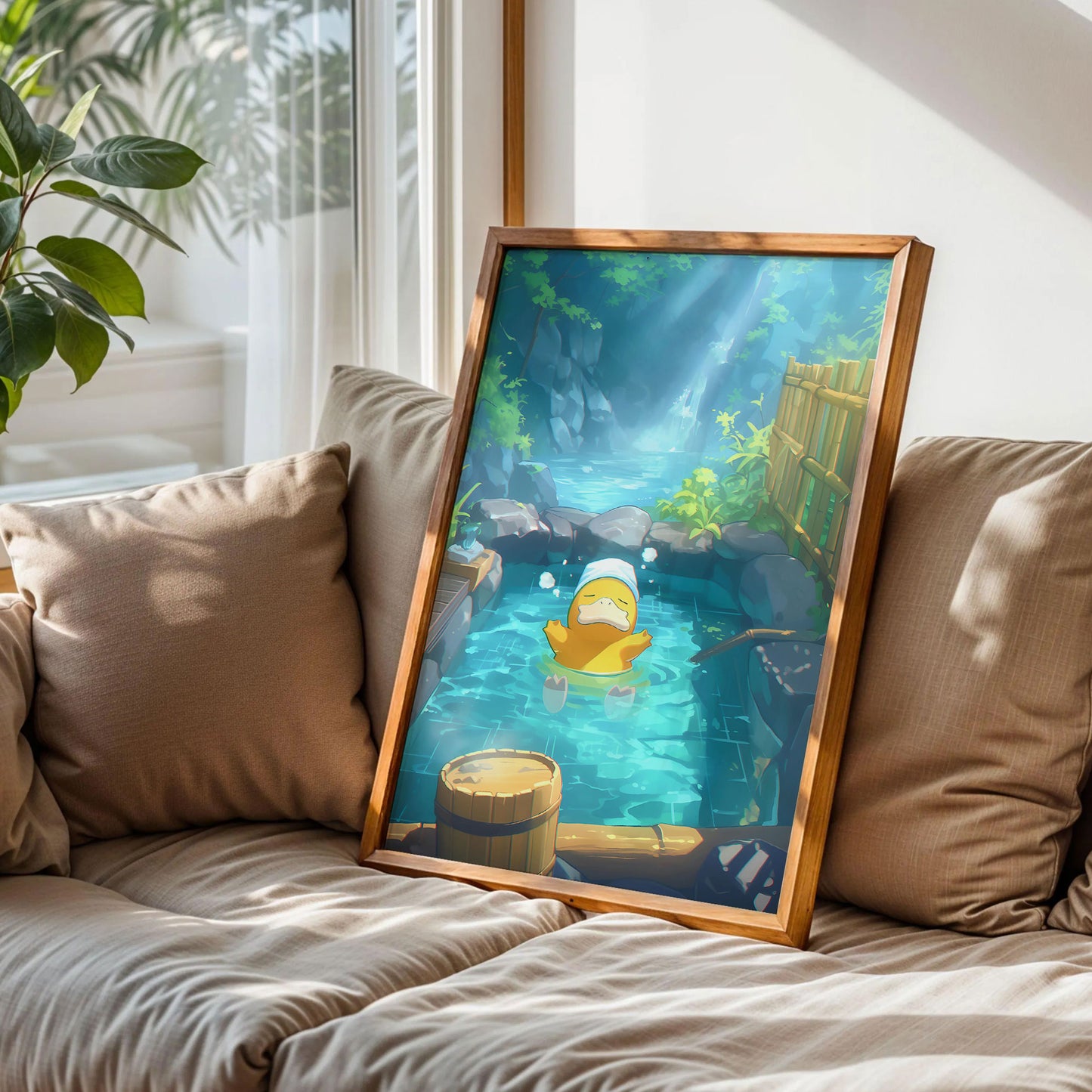 Psyduck Finds Serenity in a Hot Spring Poster