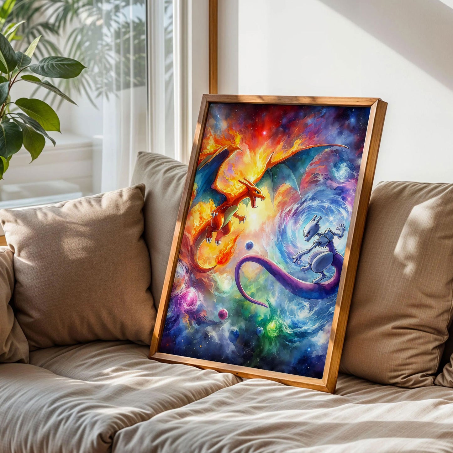 Charizard and Mewtwo Art