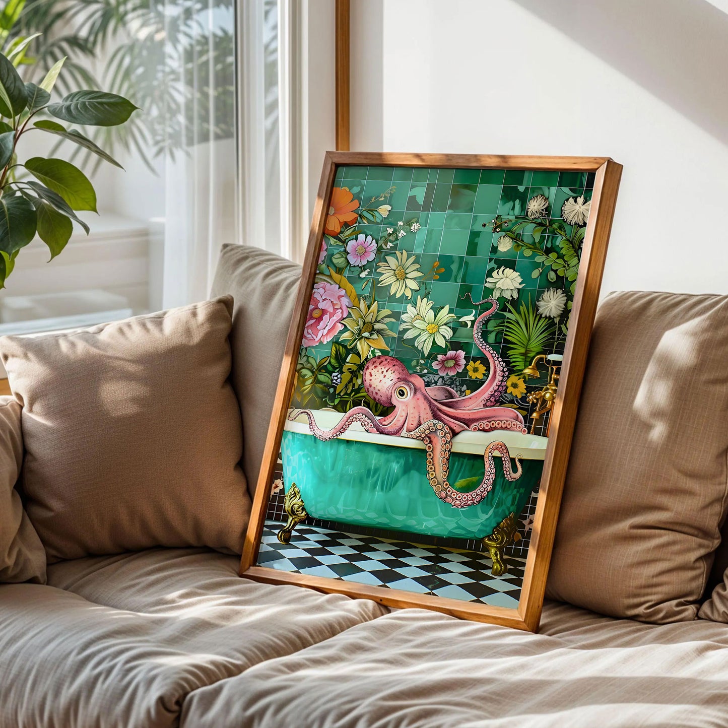 Octopus in the Bathtub Poster