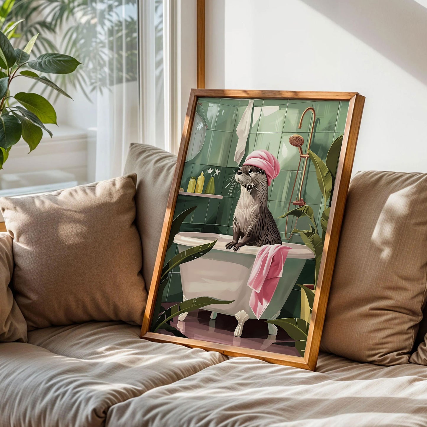 Otter in The Bathtub Bathroom Print