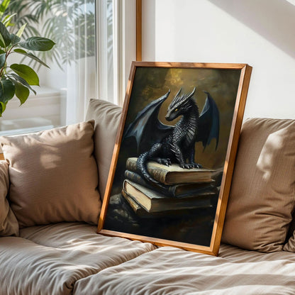 Vintage Dragon Book Print