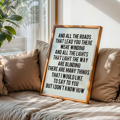 Oasis Poster, Indie Brit Pop Poster