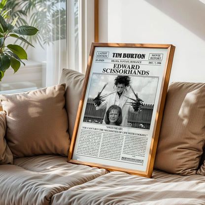 Edward Scissorhands Newspaper Movie Poster