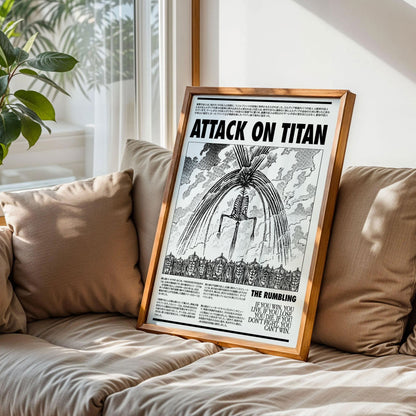Attack on Titan The Rumbling Newspaper Style Poster