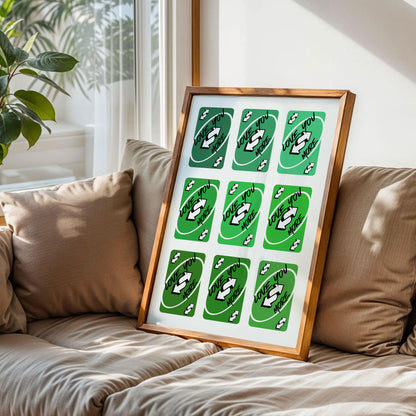 Love You More Uno Reverse Green Card Poster
