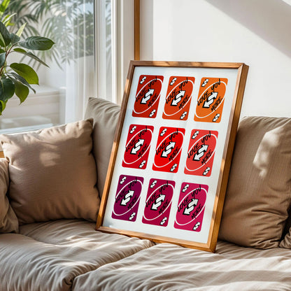 Love You More Uno Style Card Poster