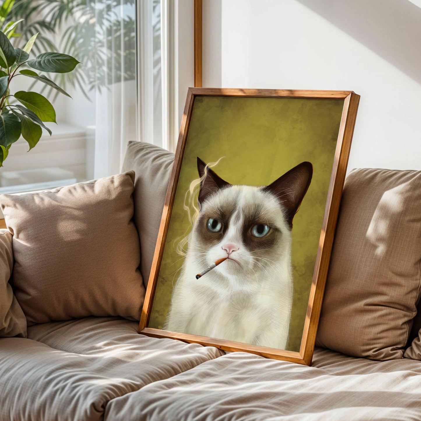 Cat Smoking A Cigar Art Print