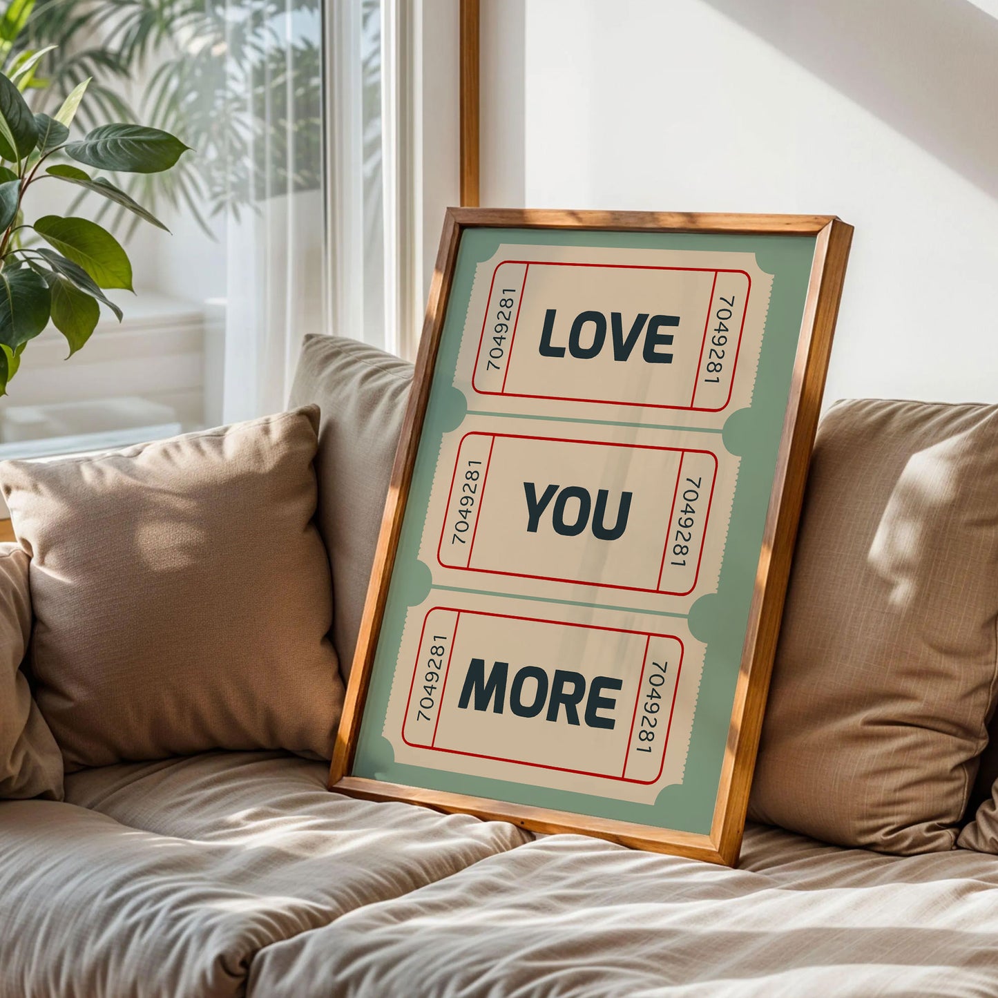 Retro Love Ticket Wall Art