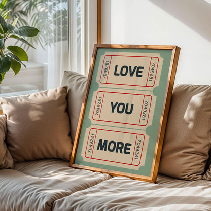 Retro Love Ticket Wall Art