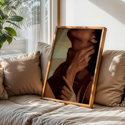 Black Love African Couple Portrait Poster