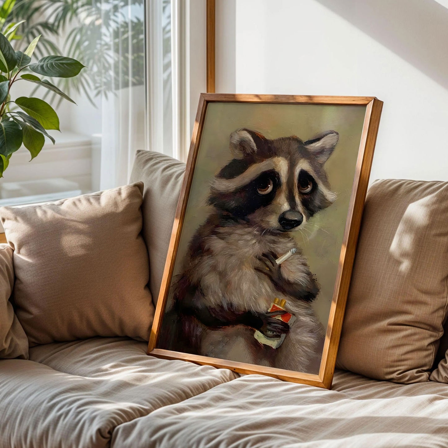 Raccoon Smoking Poster