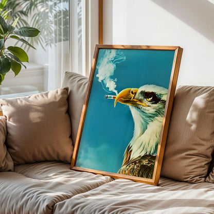 Smoking Eagle With Cigarette Poster