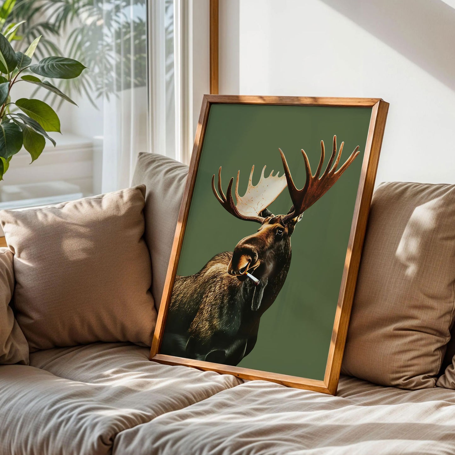 Funny Moose Smoking Poster