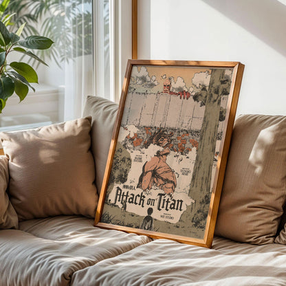 Vintage Attack on Titan Anime Manga Art Print