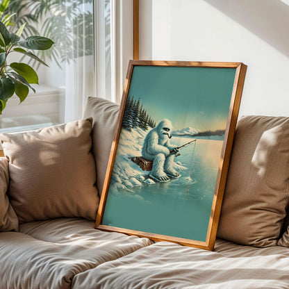 Funny Bigfoot Smoking Art Print