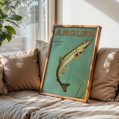 Vintage Northern Pike Fishing Print