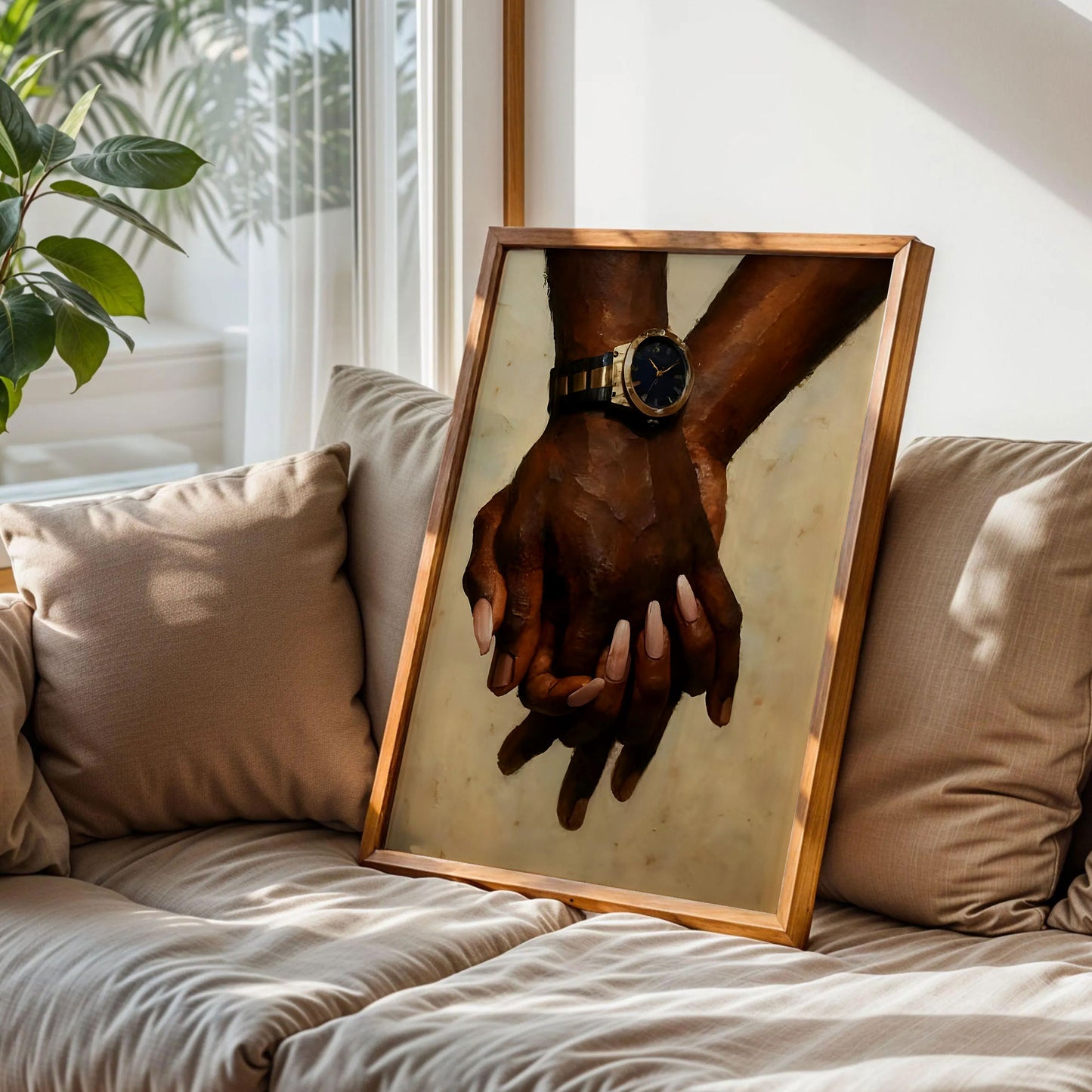 Black Couple Holding Hands Poster