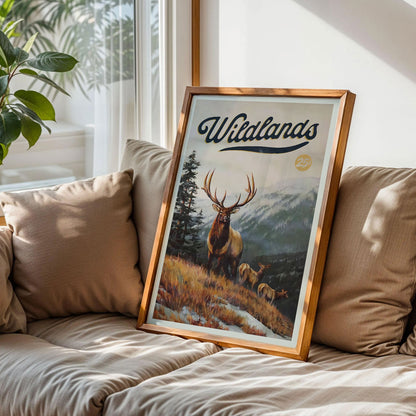 Retro Deer Hunting Art Print