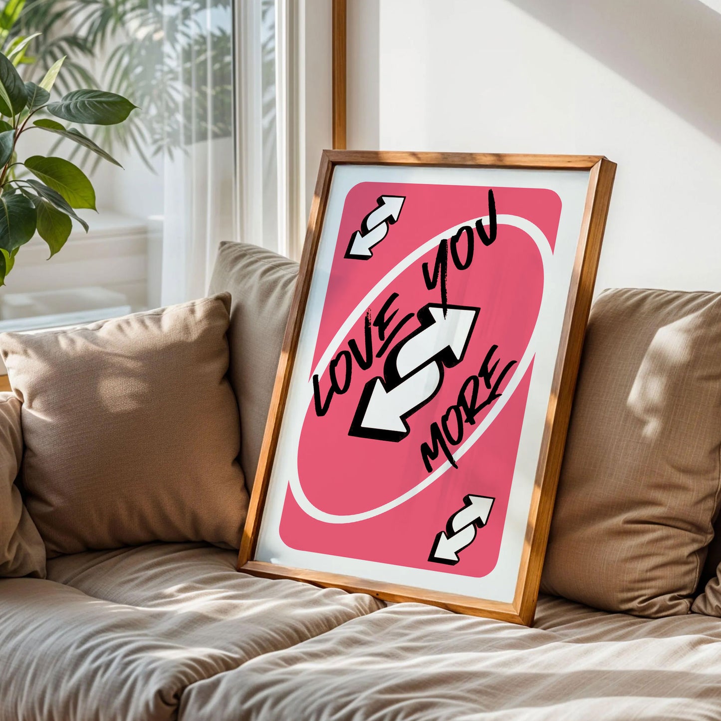 Love You More Uno Reverse Card Poster