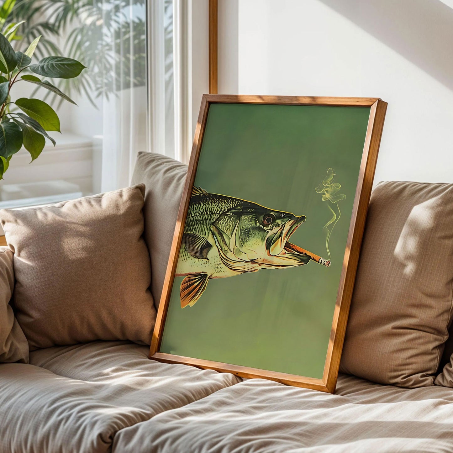 Smoking Largemouth Bass Wall Art
