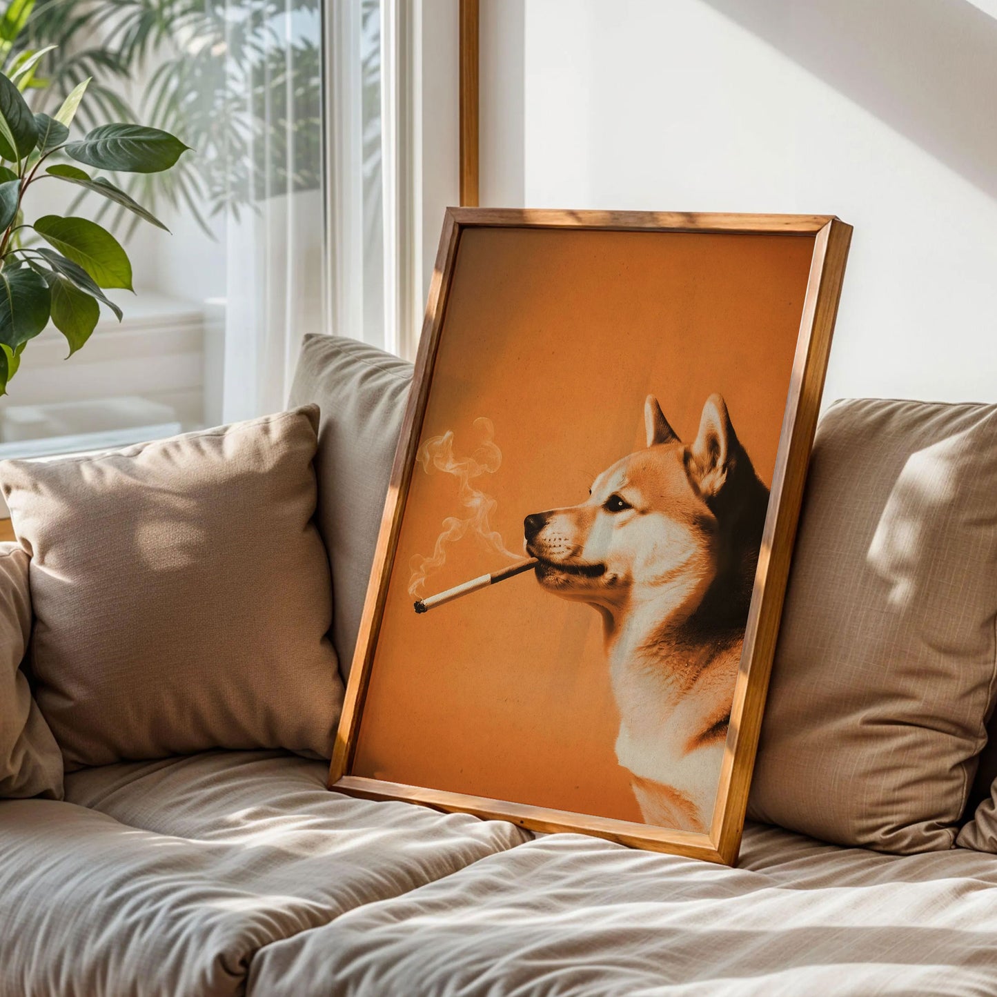 Dog Smoking a Cigarette Poster
