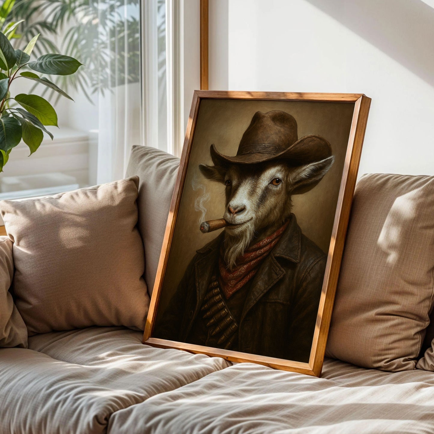 Goat Cowboy Hat Art