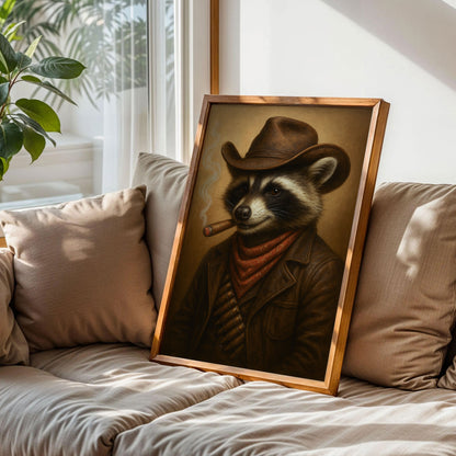 Raccoon Smoking a Cigarette Wall Art