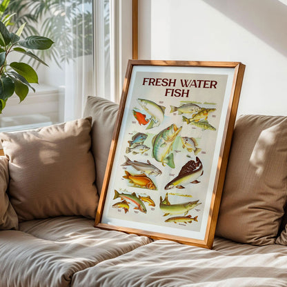 Retro Fresh Water Fish Print