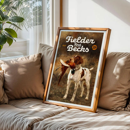 Retro Hunting Dog Art Print