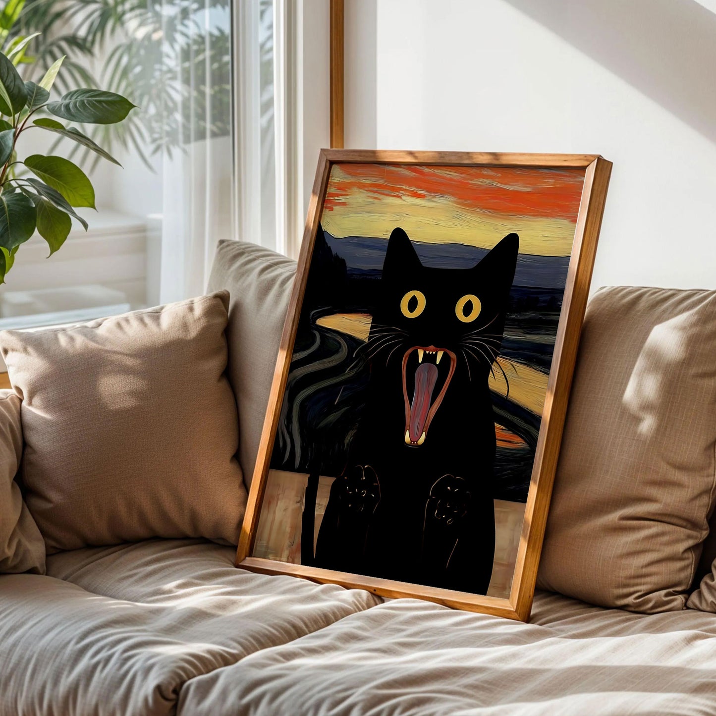 Edvard Munch Scream Black Cat Art