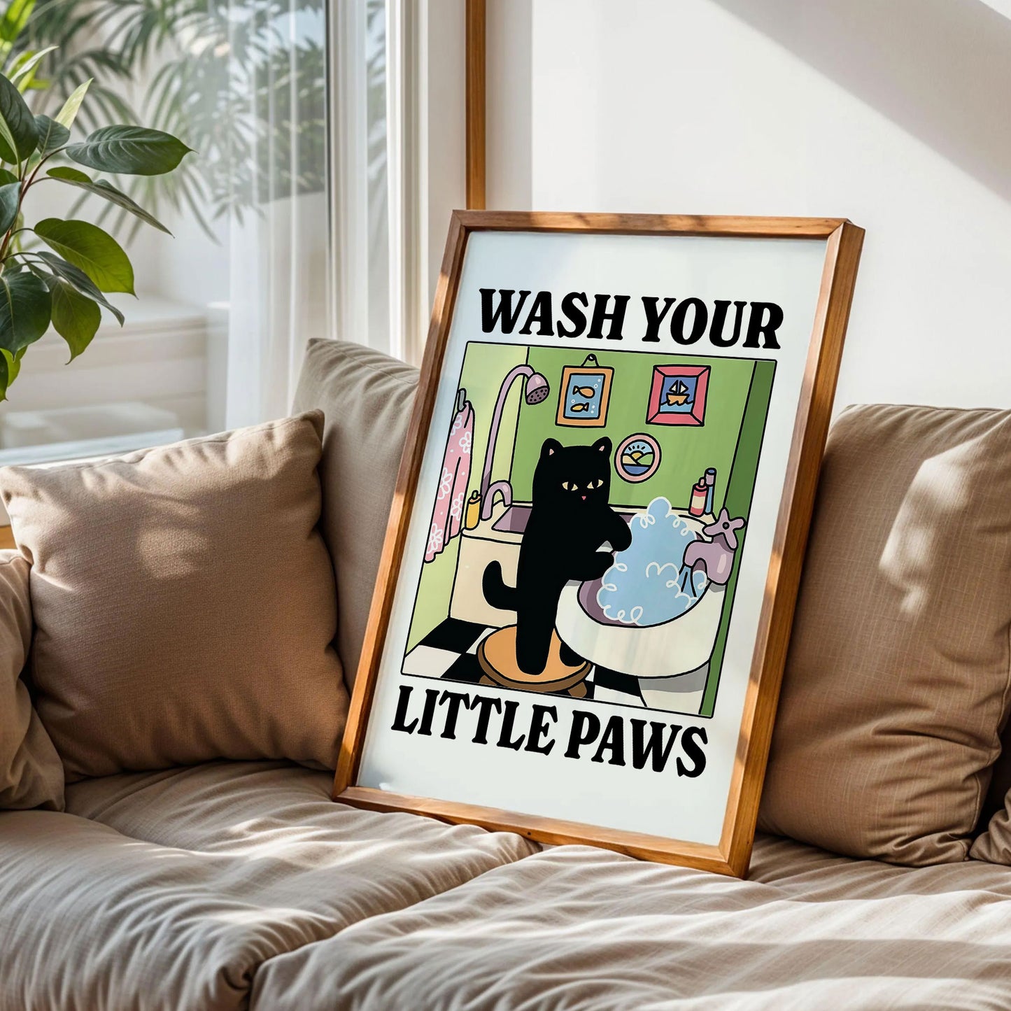 Wash your Paws Cat Print