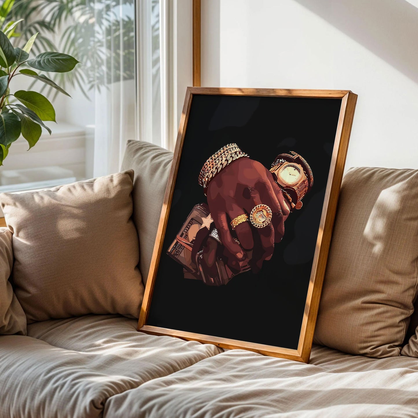 Black Man Gold Jewelry Art Print