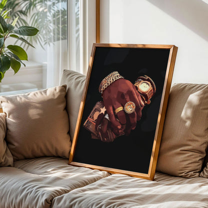 Black Man Gold Jewelry Art Print