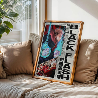 Black Flash Jujutsu Kaisen Poster