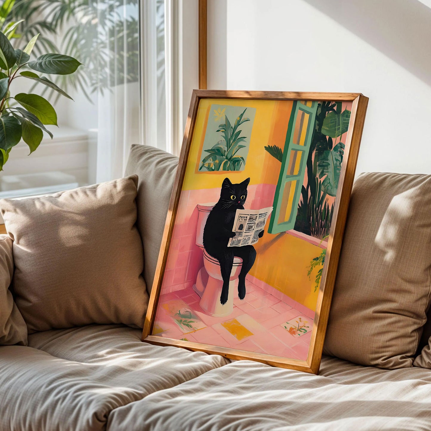 Funny Toilet Cat Poster