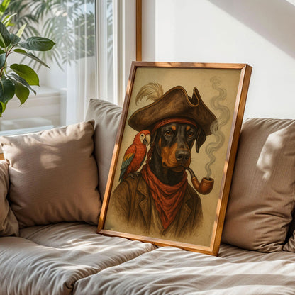 Doberman Cowgirl Hat Print Art