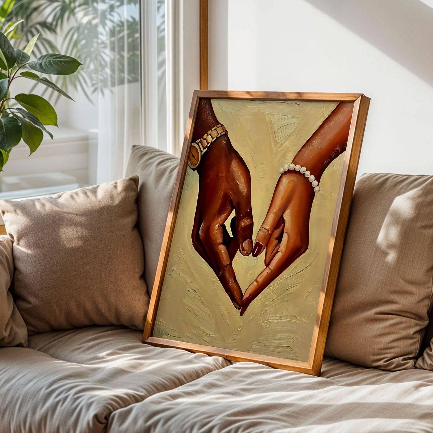 Black Couple Holding Hands Poster