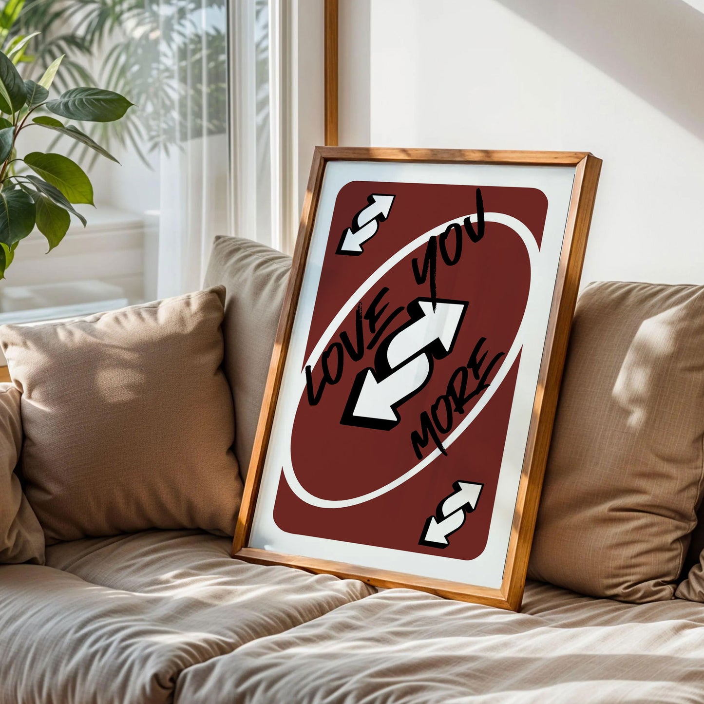 Brown Love You More Typography Poster