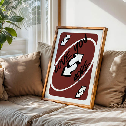 Brown Love You More Typography Poster