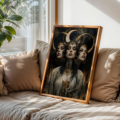 Hekate Triple Moon Goddess Print
