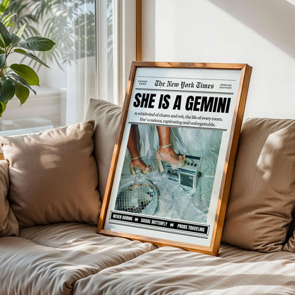 Gemini Zodiac Magazine Wall Decor