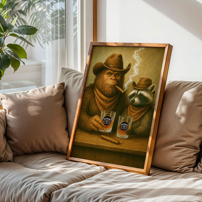 Racoon and Bigfoot Poster