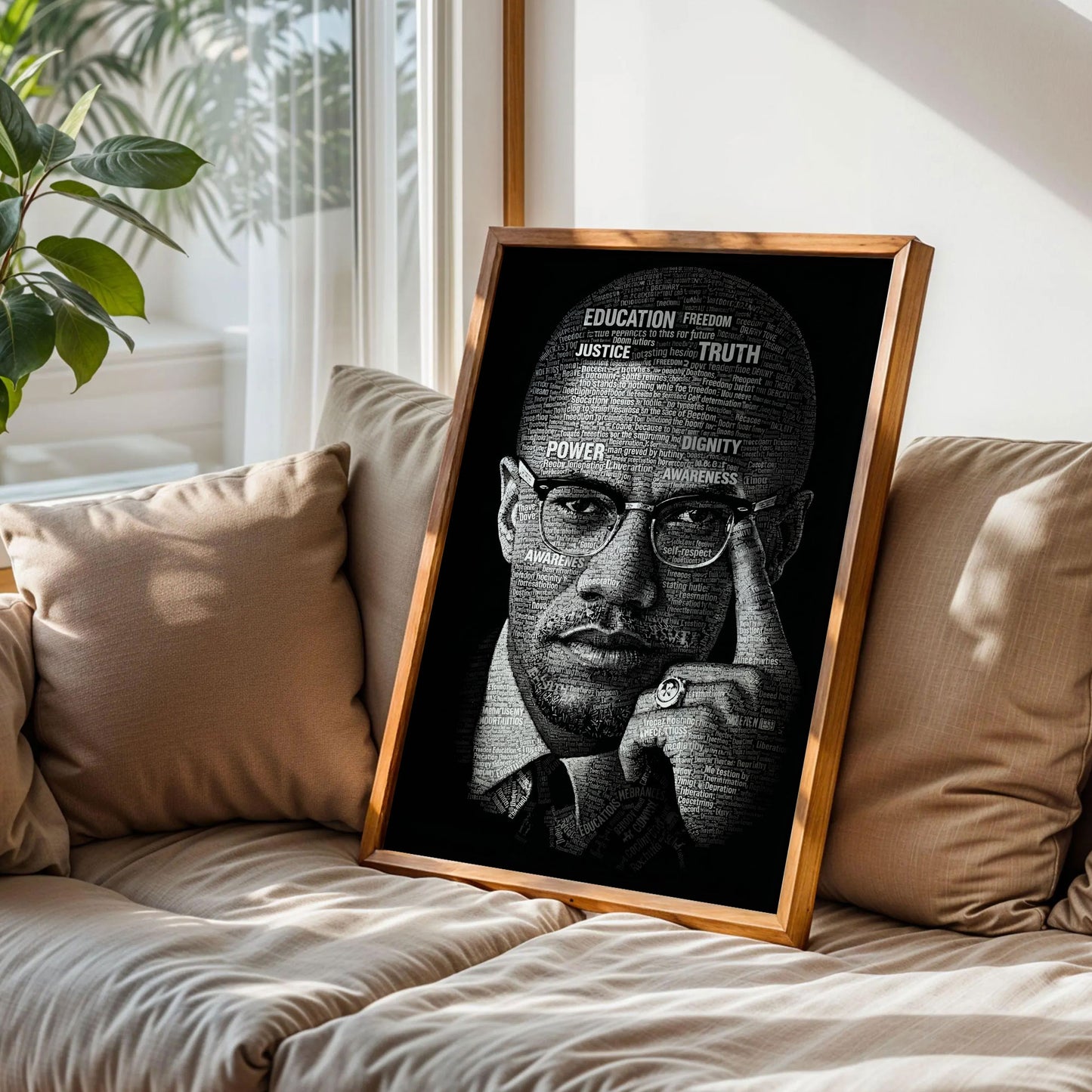 Malcolm X Calligram Poster