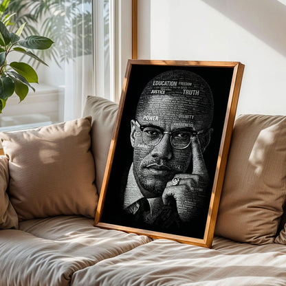 Malcolm X Calligram Poster
